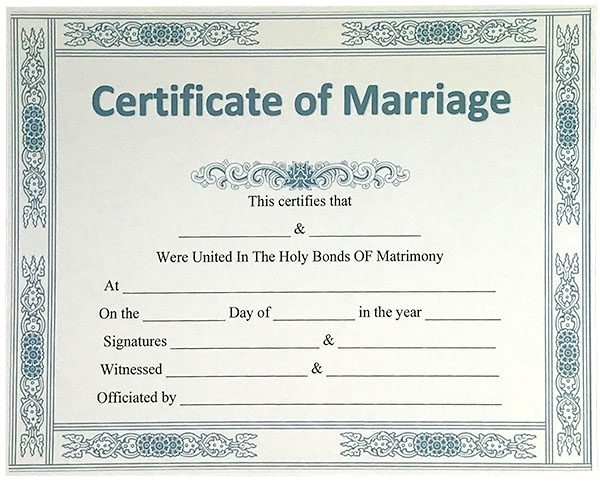 fake marriage certificate