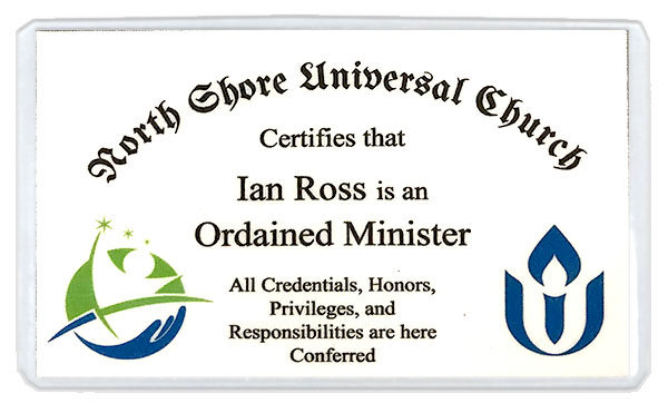 NSUC Ordained Minister ID Cards
